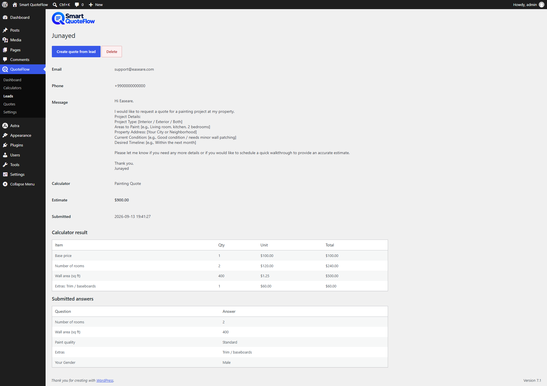 Lead View Page